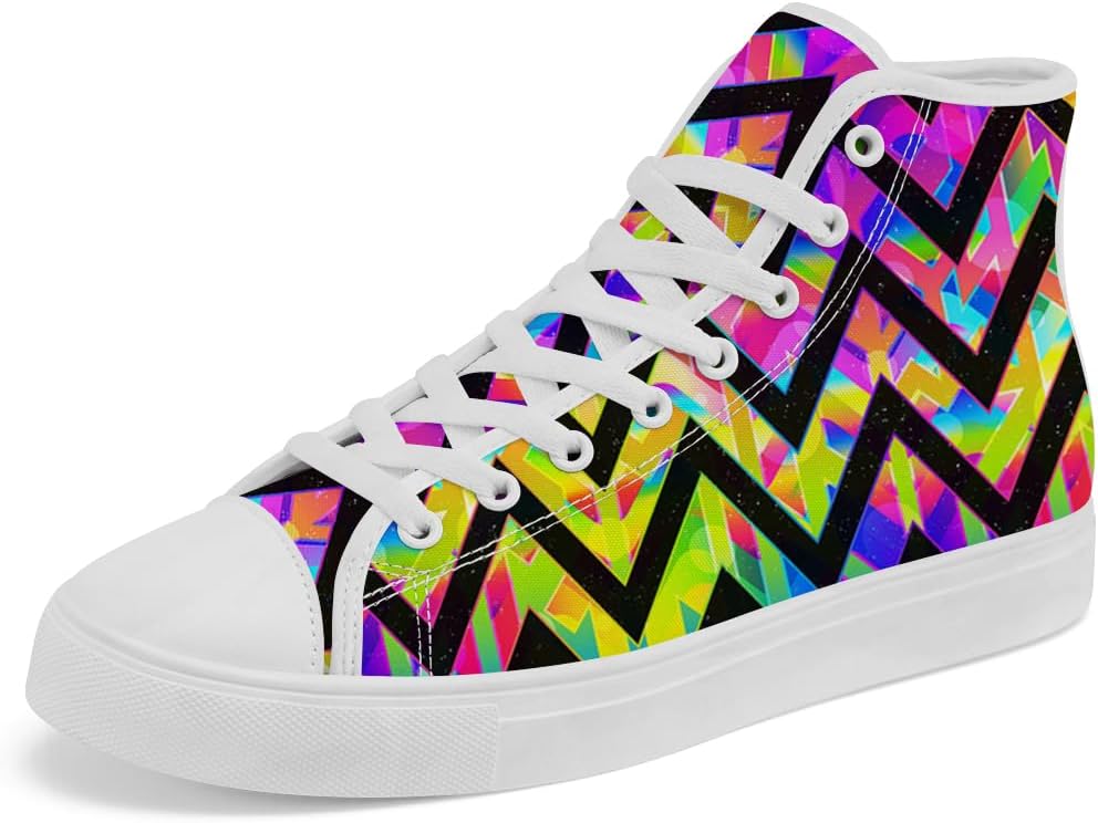 

Кеды на высокой подошве с узором зигзаг chebing, высокие сникерсы с шнуровкой, повседневная обувь для женщин и мужчин, 615 Multicolor