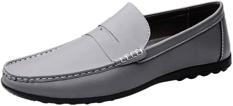 Лоферы кожаные Luxury Classic Italian Style, серый UOPYNE