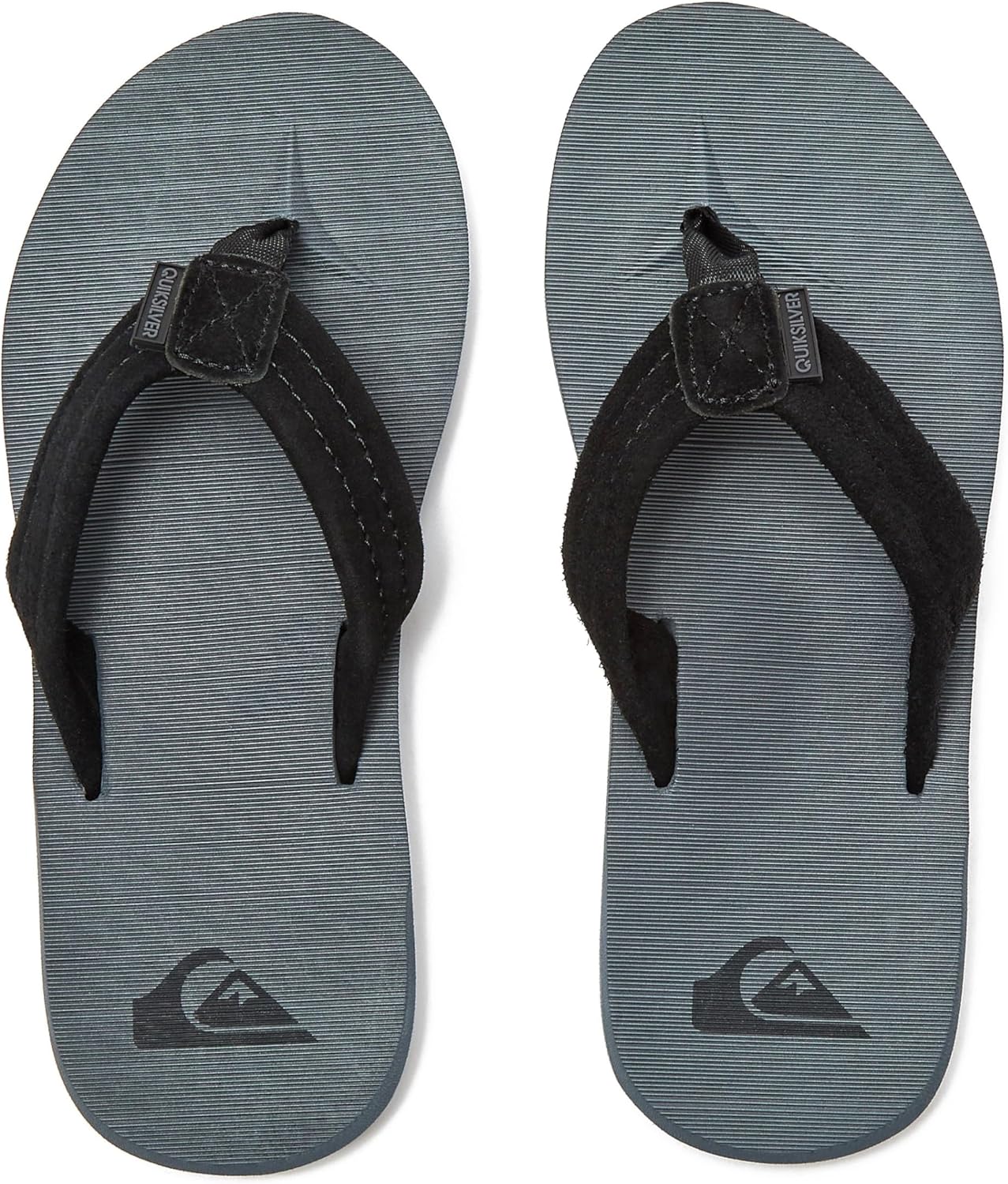 Детские шлепанцы Quiksilver Carver Suede с фиксирующим ремешком, серый — фото 4