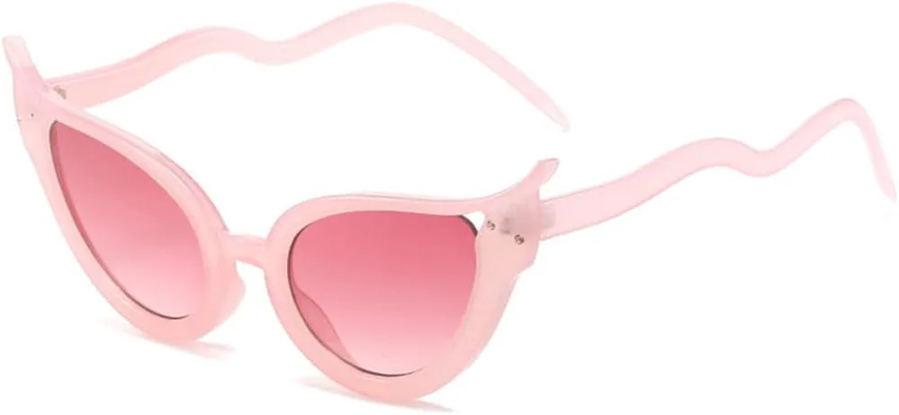 

Солнцезащитные очки «Кошачий глаз» с рисунком под змеиную кожу, модные и стильные, для женщин и мужчин, с защитой от УФ-излучения UV400 TYUVIVO, Pink Pink