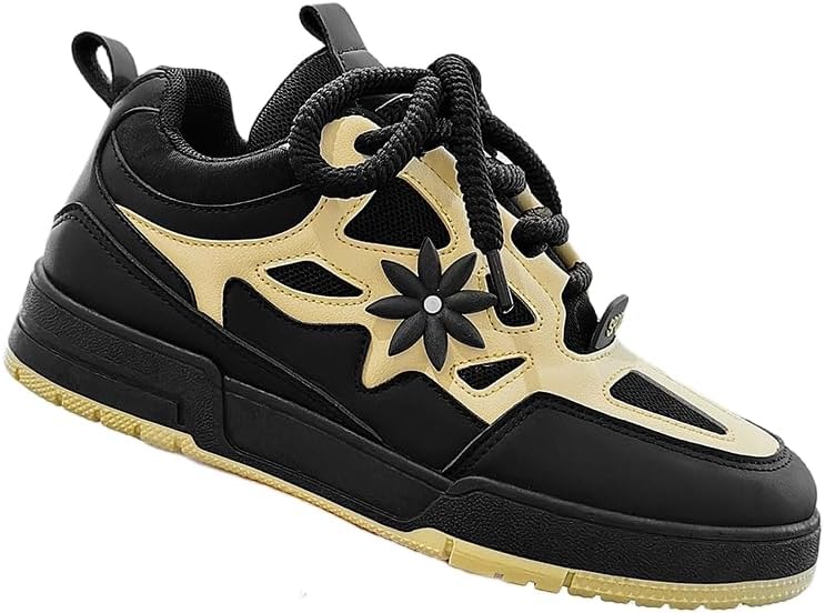 

Мужские стильные кеды на шнуровке - удобные, дышащие, подходят для всех сезонов, как для повседневной, так и для уличной носки, с эффектом увеличения роста Hoalox, черный