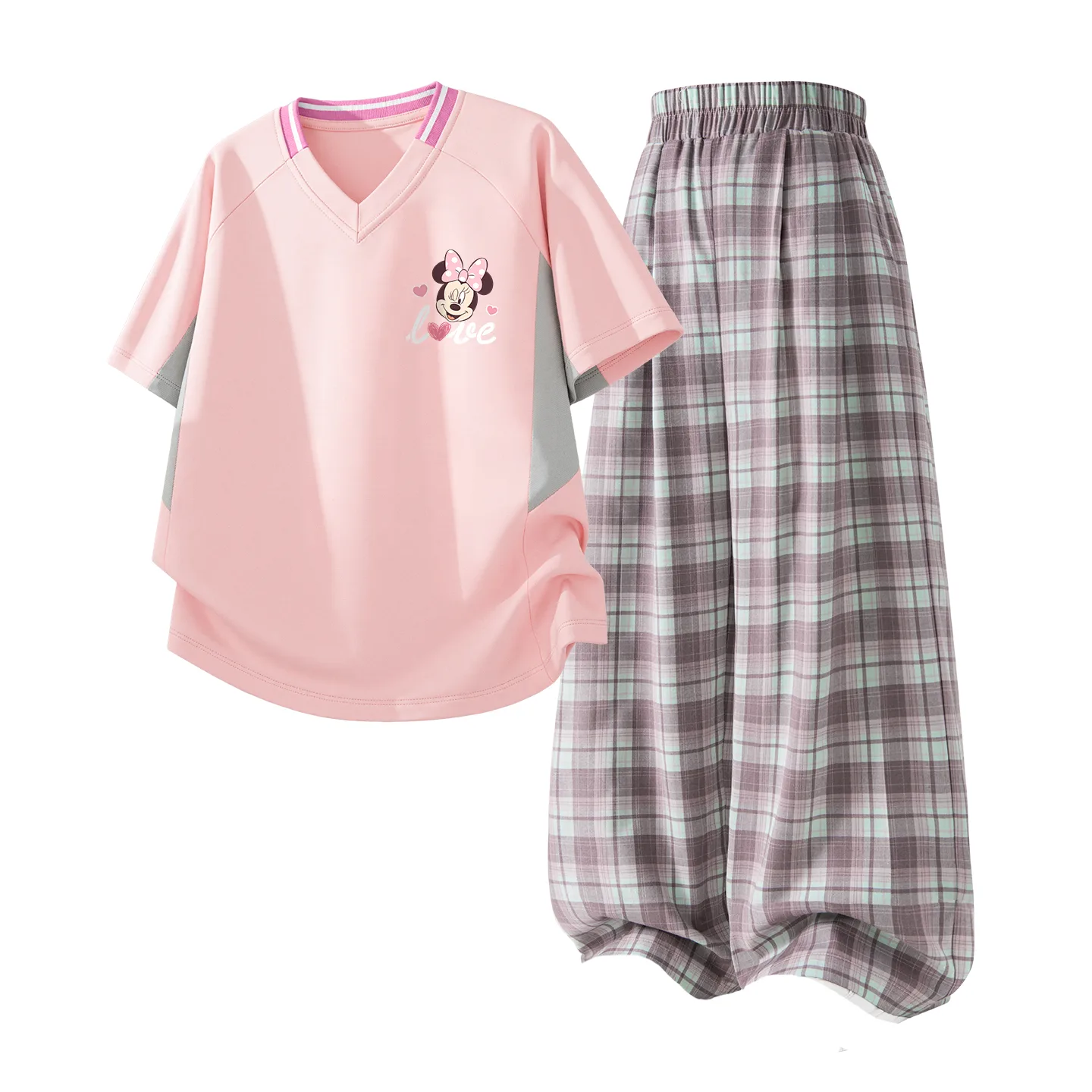 Детская спортивная одежда с V-образным вырезом Disney, Dazzle Heart K Pink+Pure Pink
