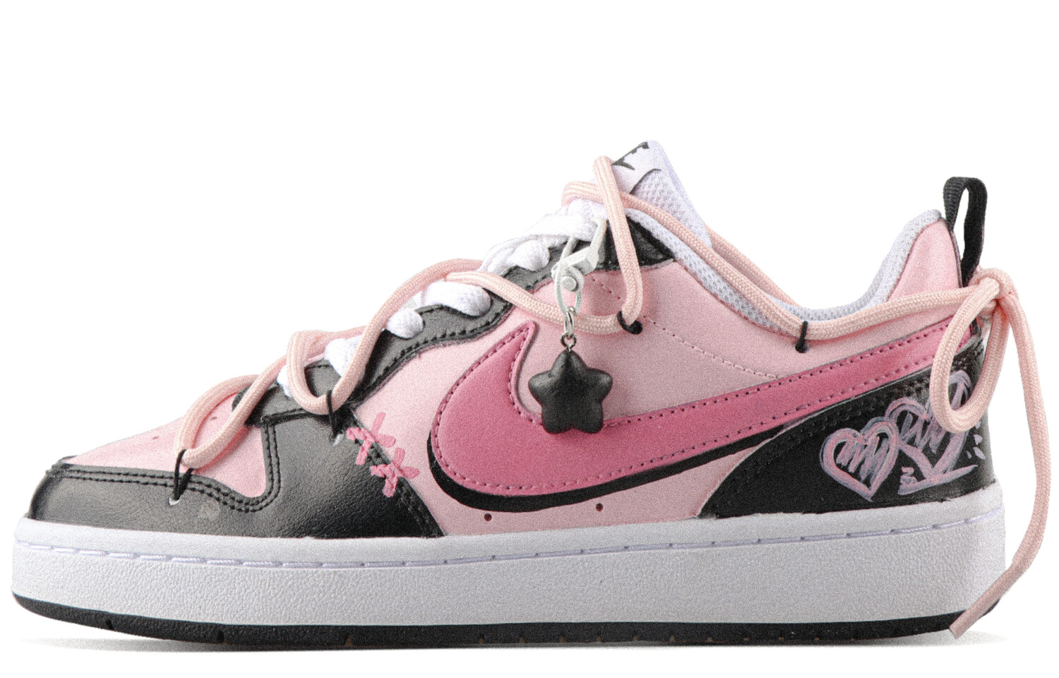 

Кроссовки Nike Court Borough Skateboarding Shoes Women's Low-top Pink, Black, White, цвет Peach