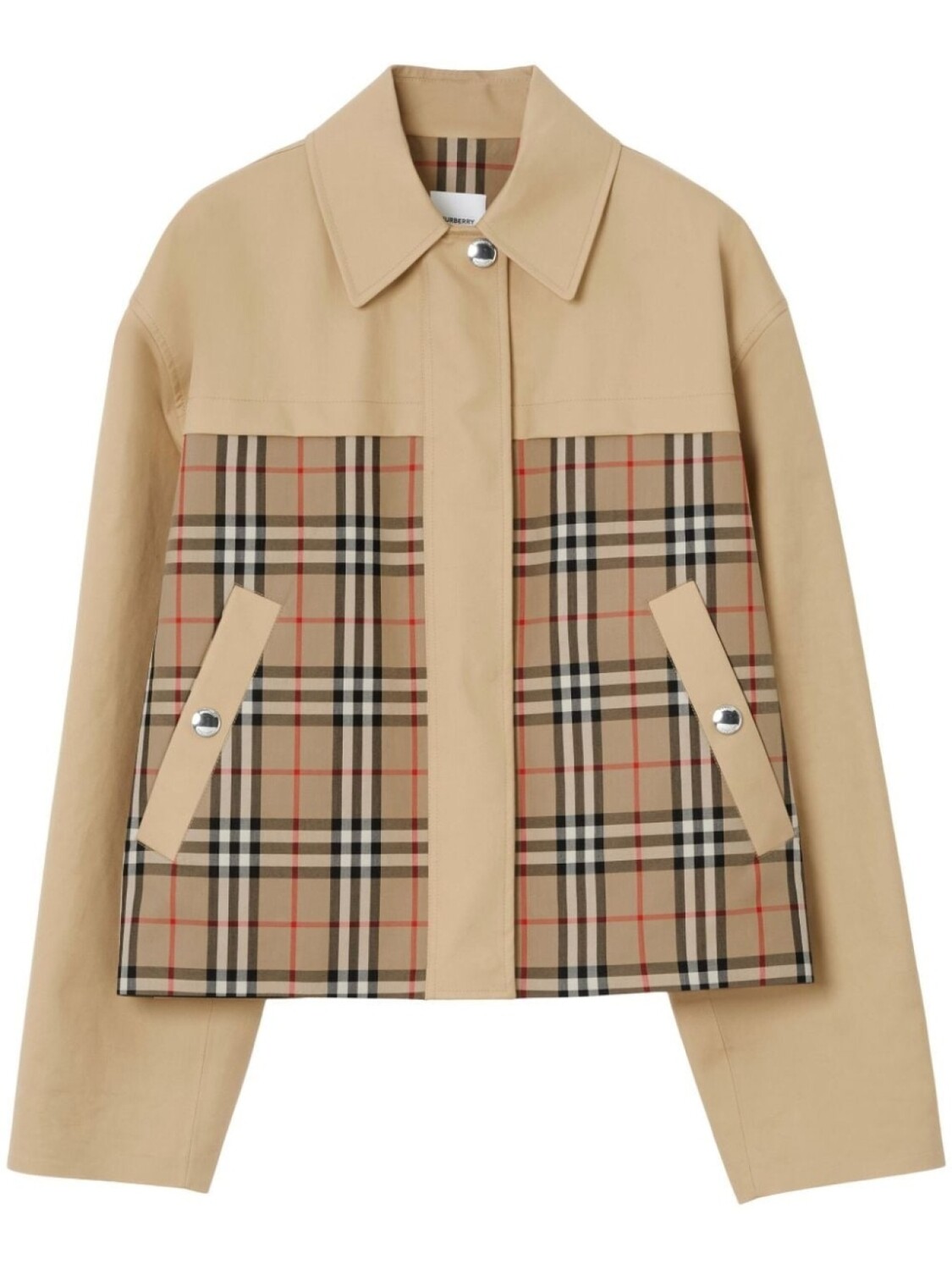 

Burberry жакет с клетчатой вставкой, нейтральный цвет