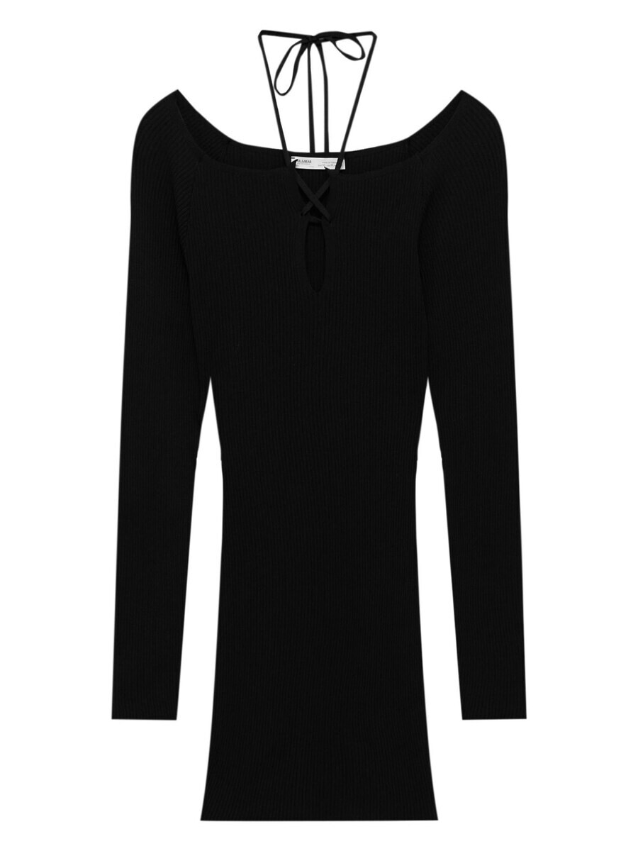 

Вязаное платье Pull&Bear, черный