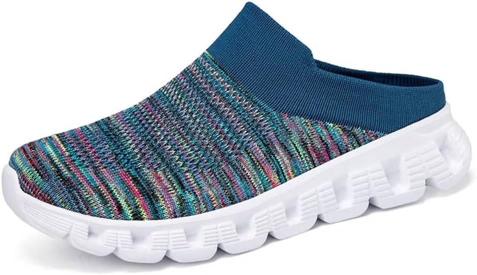 

Jakcuz Men: кроссовки без спины, дышащие подушки Mule, открытая спина, повседневные тапочки для мужчин, синий