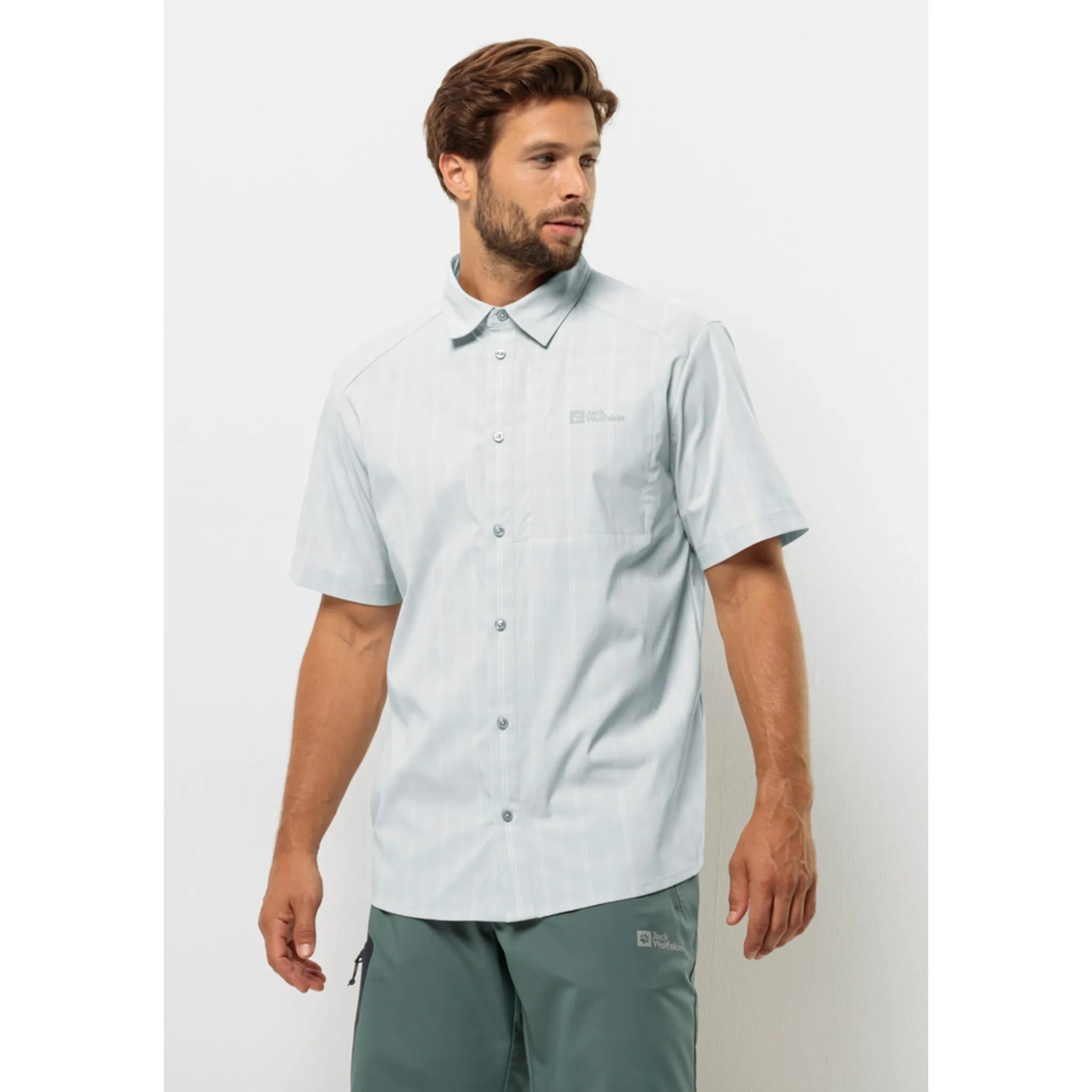 

Функциональная рубашка Jack Wolfskin "NORBO S/S SHIRT M", цвет Cool-Grey-Check