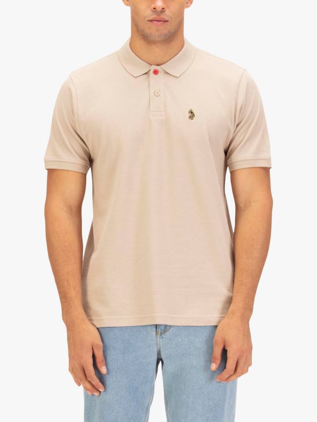 

Новая хлопковая поло из меланжевой ткани LUKE 1977, Stone