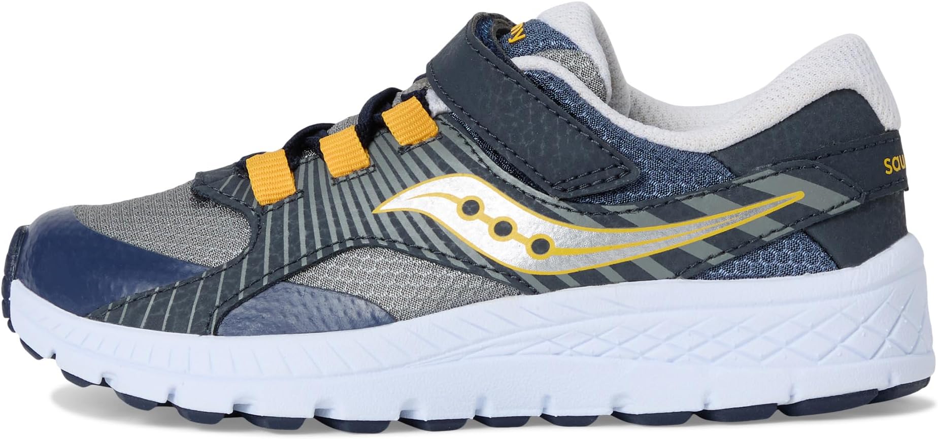 Кроссовки Saucony Kids Velocer A/C Sneaker, цвет Navy/Grey/Yellow — фото 4