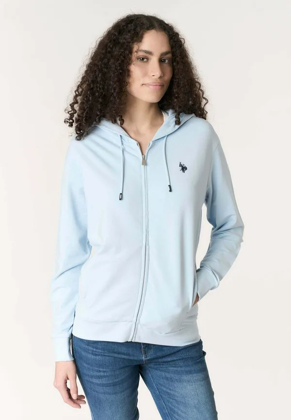 Толстовка с капюшоном и застежкой-молнией по всей длине. U.S. Polo Assn., Blu