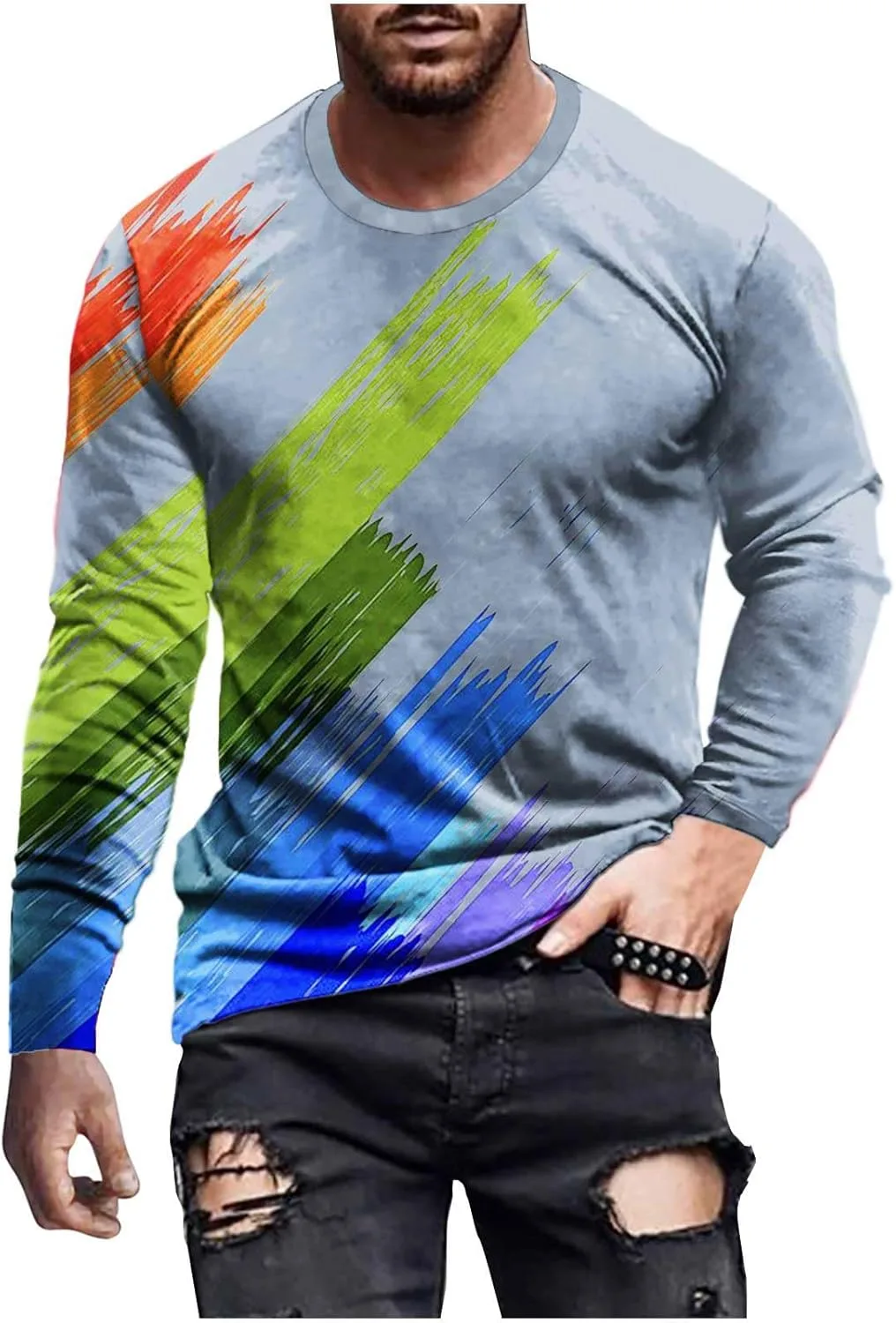 

Мужская футболка с длинным рукавом Tie Dye Zeiyignr