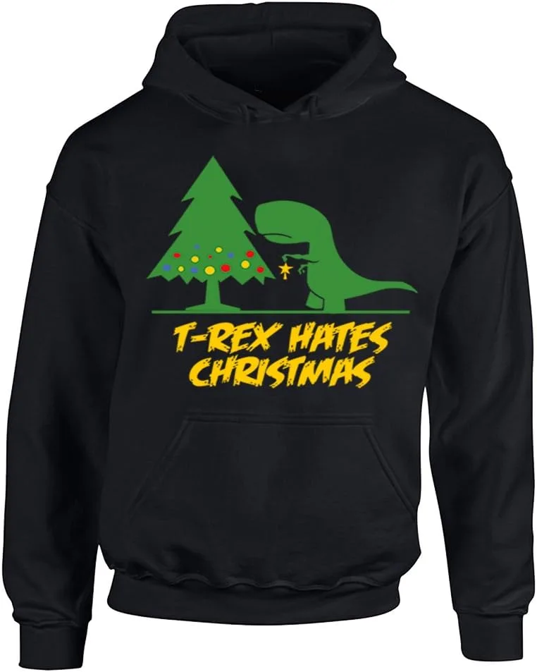 

Толстовка с капюшоном Unisex Ugly Christmas Shirts T-Rex Hates Christmas Camalen