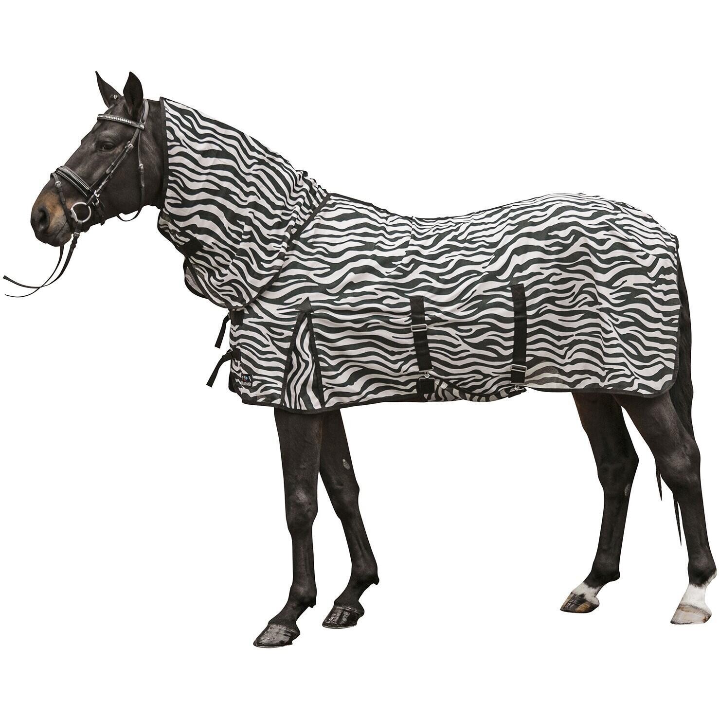 

Попона HKM Zebra антимоскитная с клапаном на шею и живот, черный / белый
