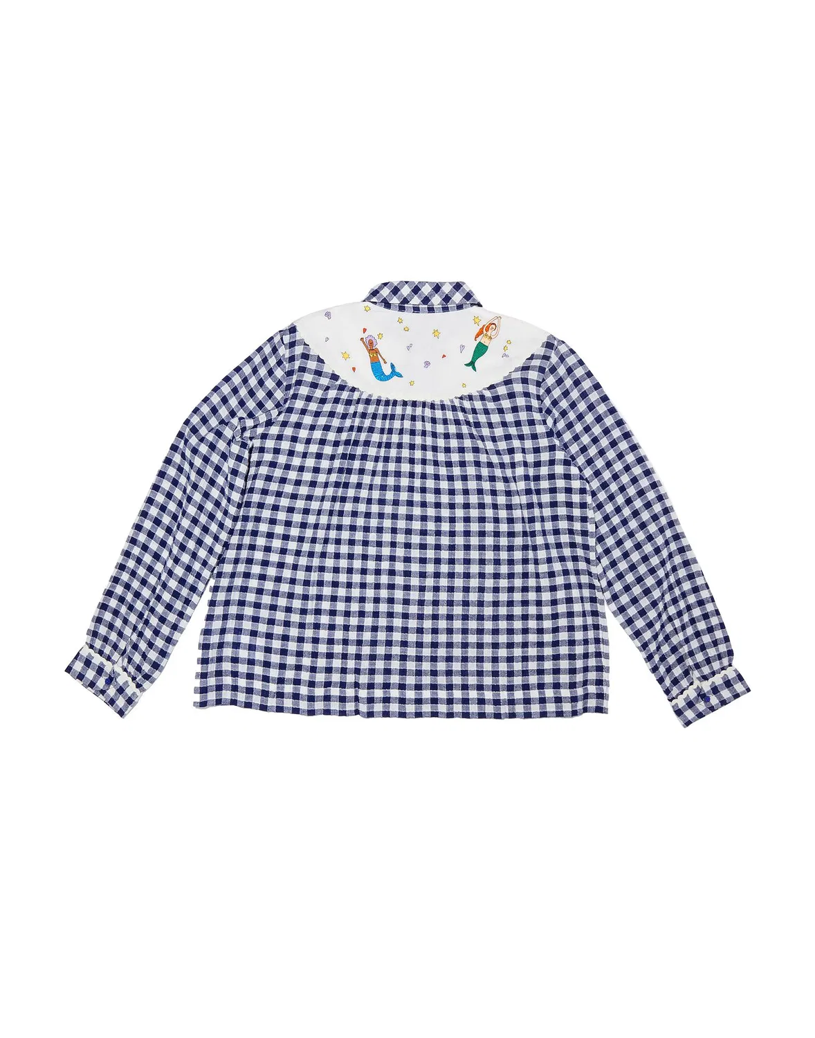Детская рубашка для девочек с вышивкой Stella Mccartney Kids, темно-синий — фото 2