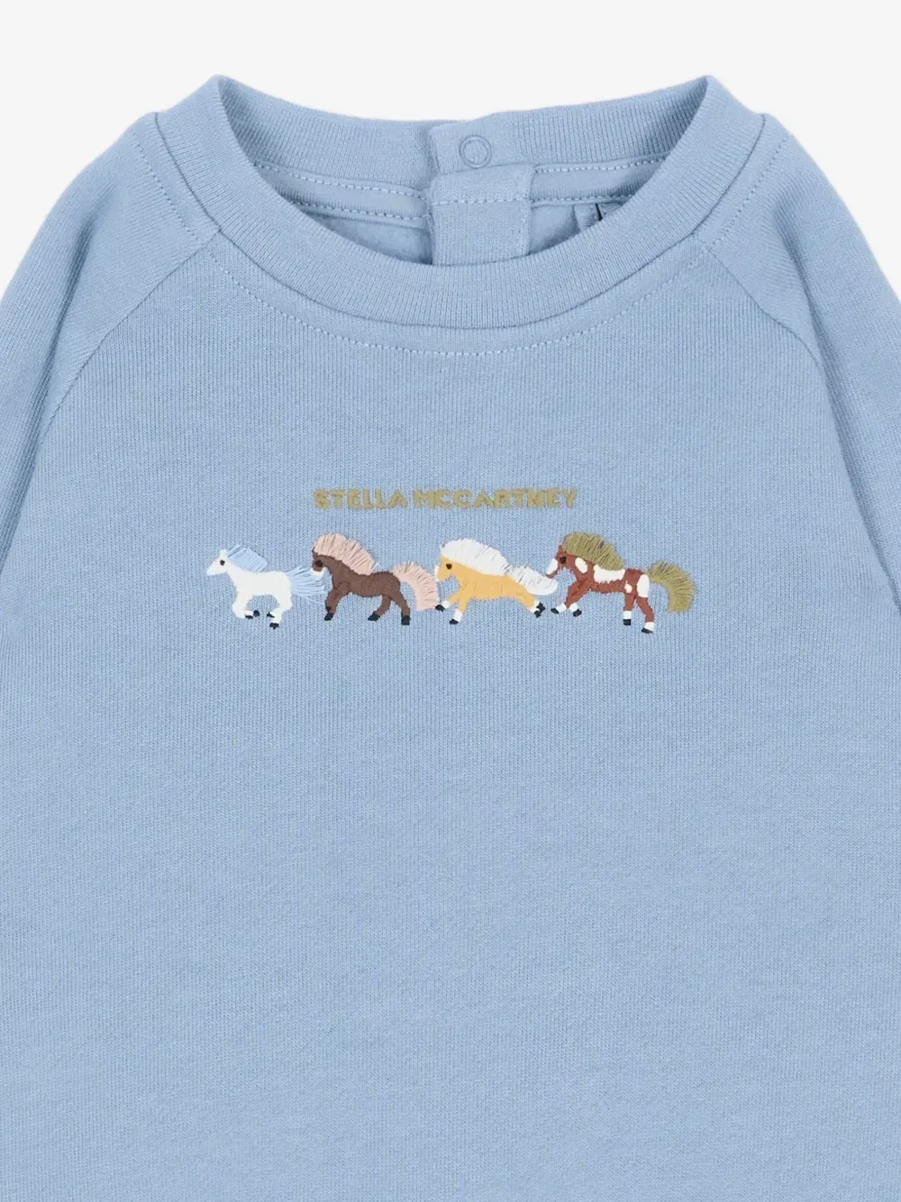 Хлопковый свитшот с принтом в виде лошади Stella McCartney Kids, синий — фото 3