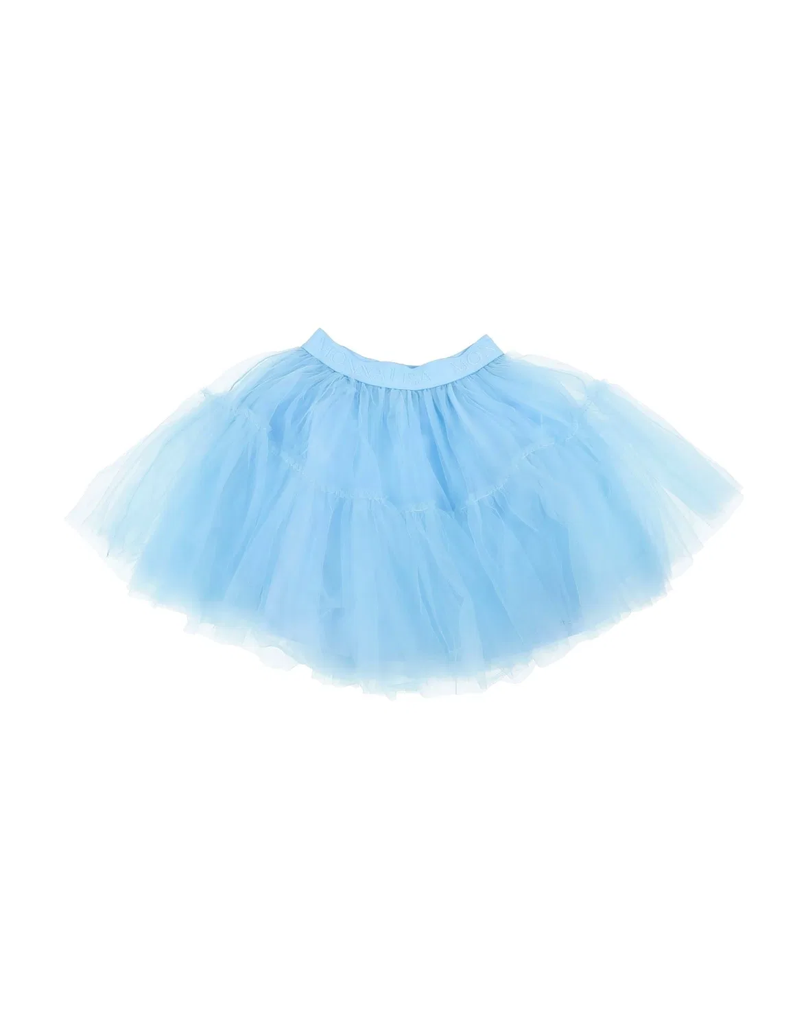 Детская юбка из фатина с рюшами Monnalisa, светло-голубой