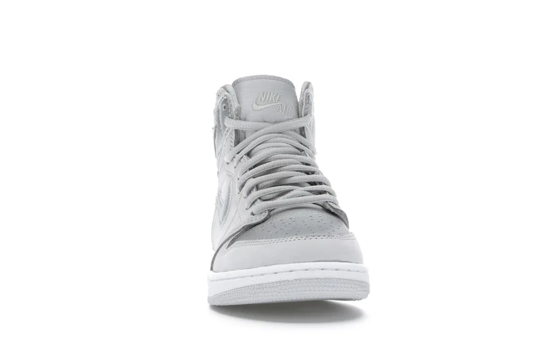Детские кроссовки с принтом Jordan 1 Retro High Jordan, Neutral Grey/Metallic Silver-White — фото 2