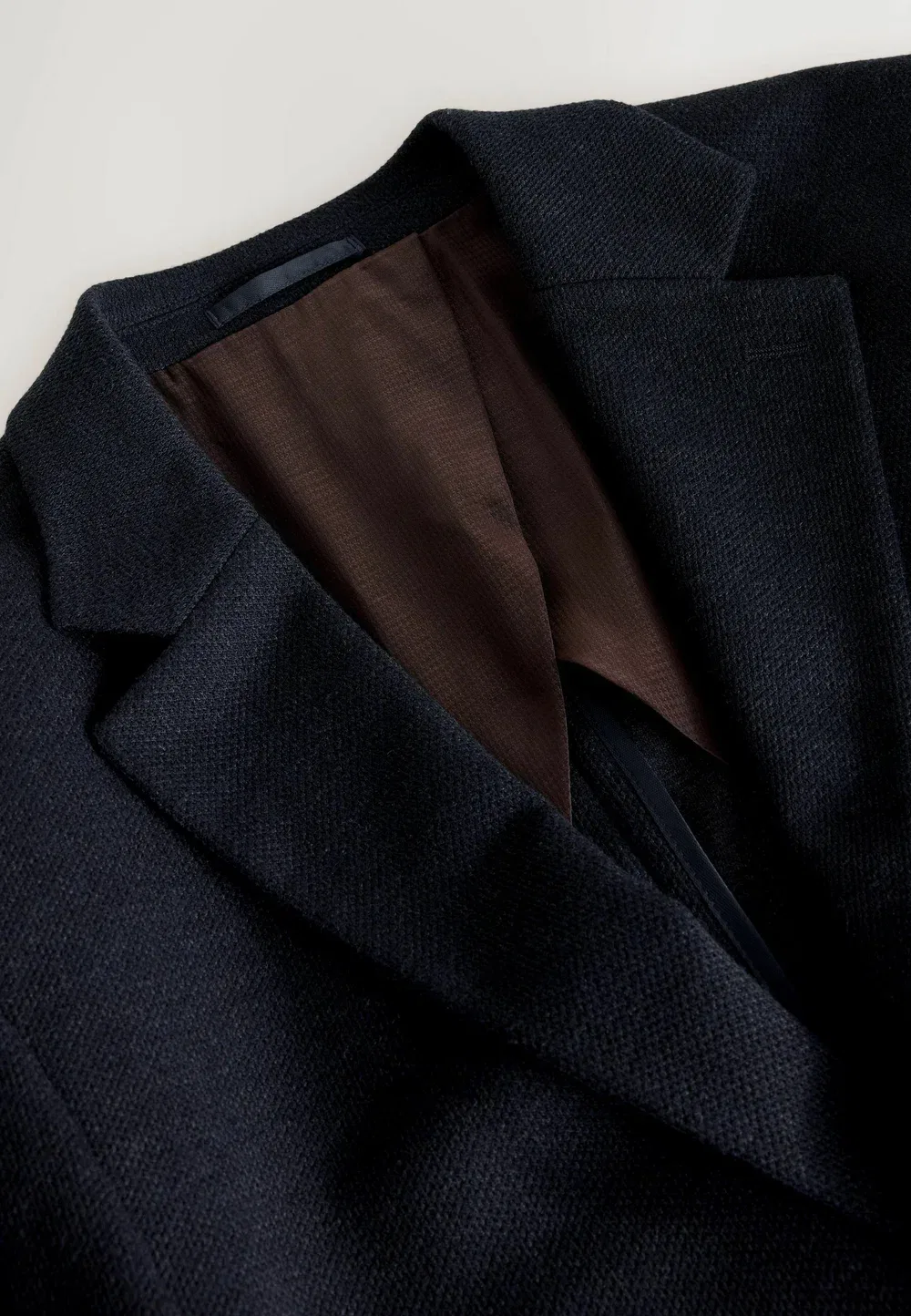 Приталенный пиджак из фактурного трикотажа - короткое пальто Next, Navy Blue — фото 2