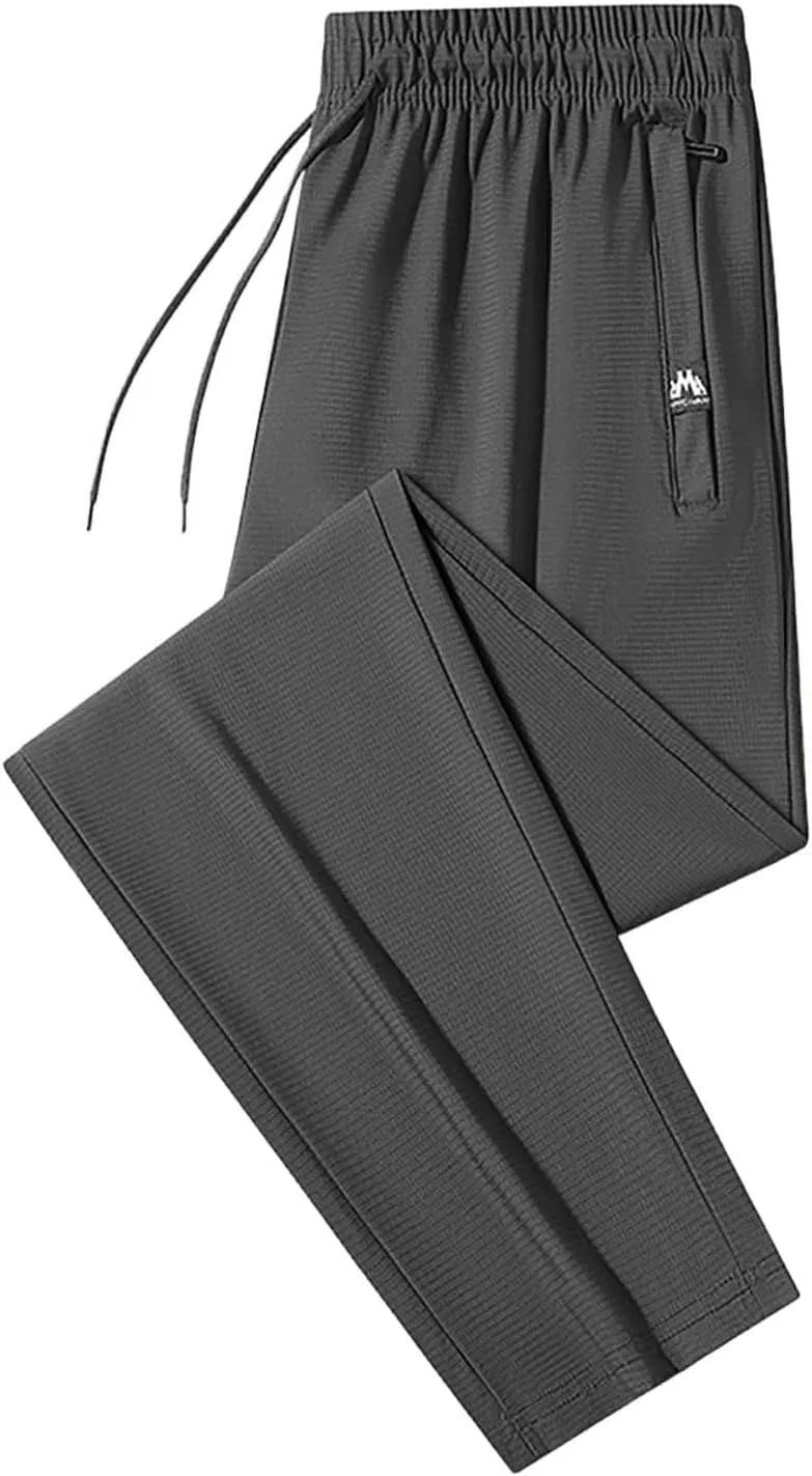 Мужские повседневные брюки из льняного шелка, Athletic Lightweight Casual Pants, серый