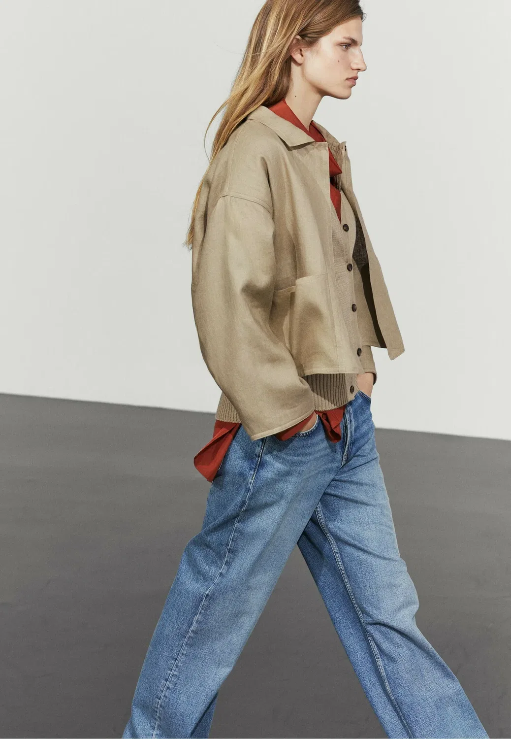 Кардиган с карманами Massimo Dutti, Brown — фото 4