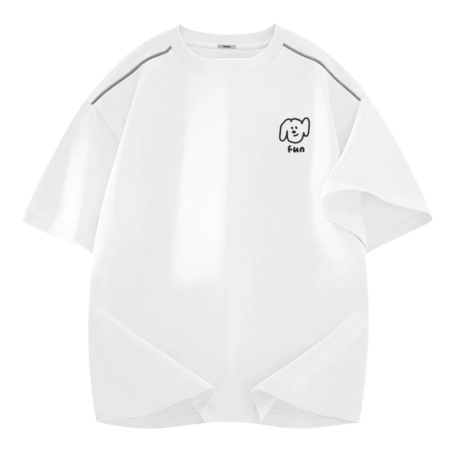 Детская футболка с быстросохнущей тканью MINISO, White (Ma's Dog Journal Chest Logo)