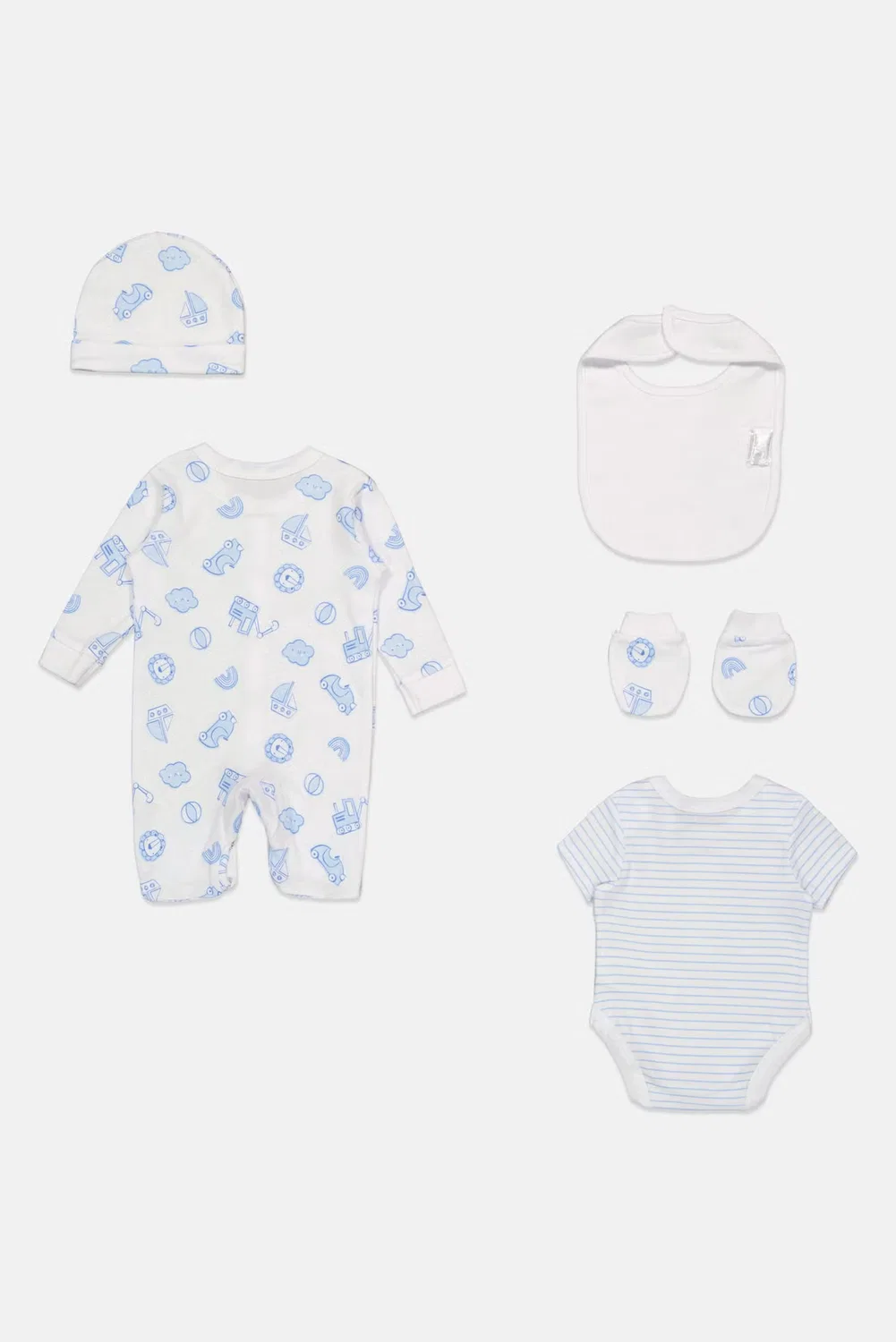 Комплект боди с принтом и слюнявчик 5 предметов Rock-A-Bye Baby Boutique, разноцветный — фото 3