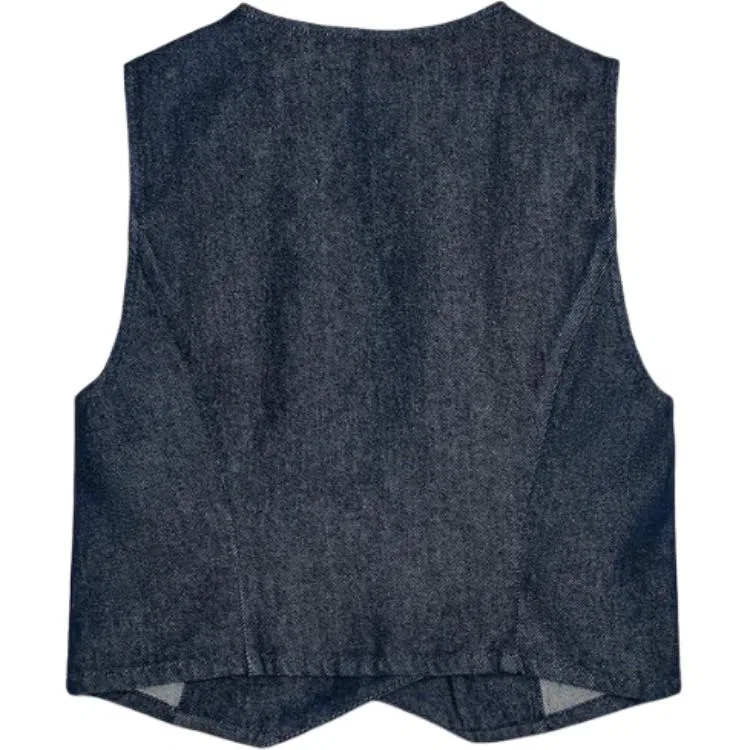 Женский жилет с V-образным вырезом Dark Indigo ZARA — фото 3