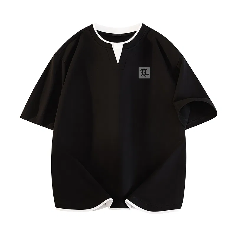 Детская футболка хлопковая классическая Tonlion, Dark Navy — фото 3