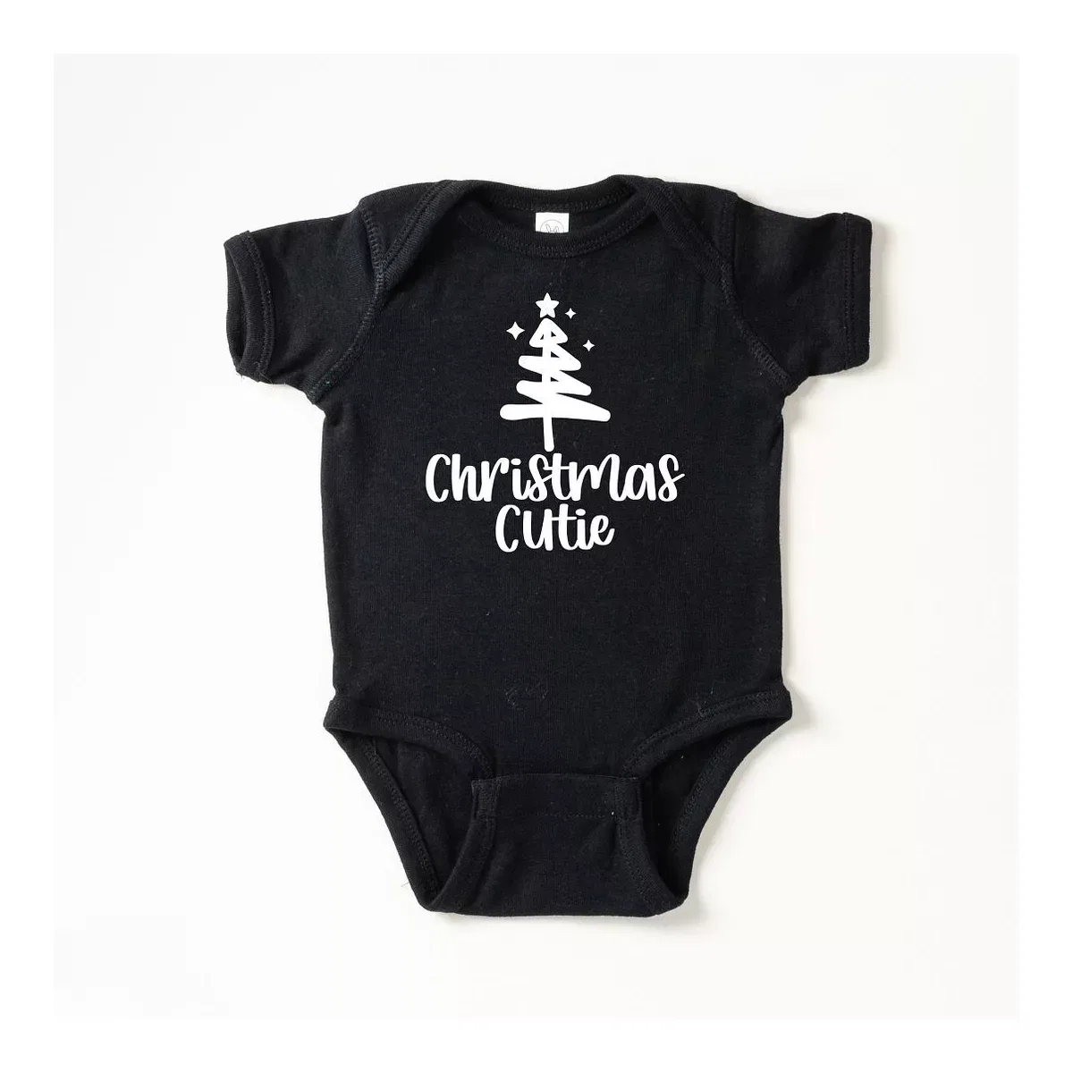 Детский боди с коротким рукавом Christmas Cutie Tree The Juniper Shop, Black
