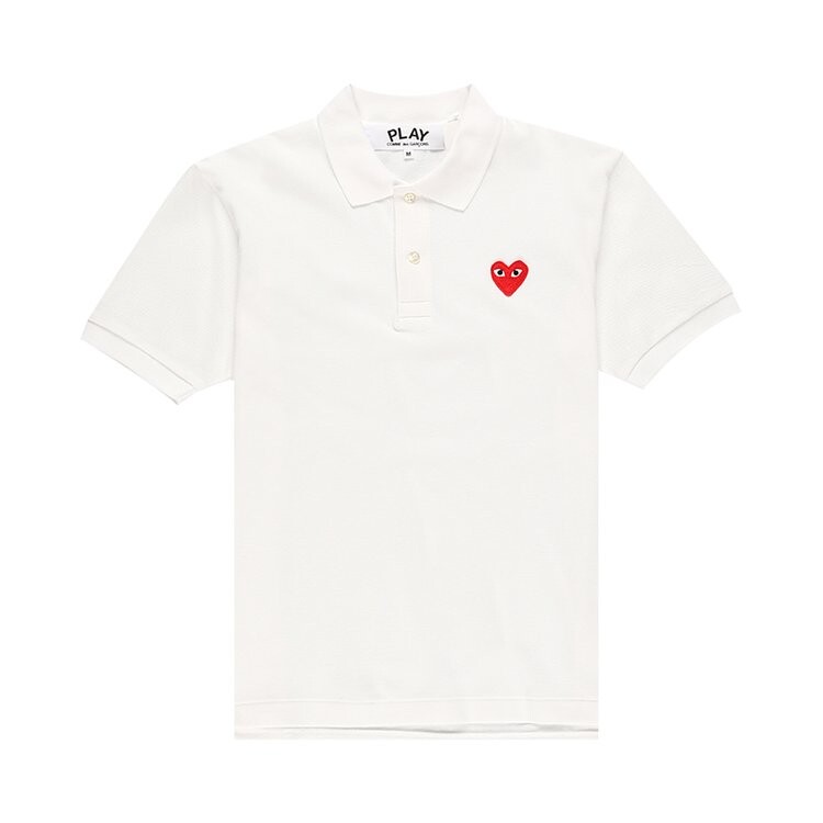 

Рубашка Comme des Garçons Short-Sleeve Play Polo Shirt With Red Heart 'White', белый