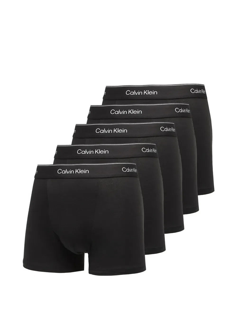 Трусы свободного покроя с логотипом на поясе (комплект из пяти штук) Calvin Klein, черный