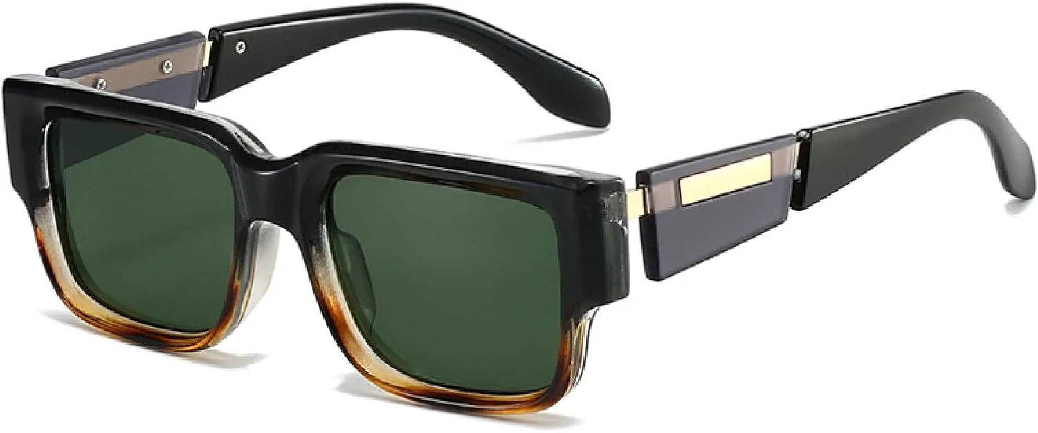 

Популярные модные женские солнцезащитные очки класса люкс с защитой от УФ-излучения UV400, ретро-очки для мужчин в стиле панк TVTBBVV, Black Leopard Green