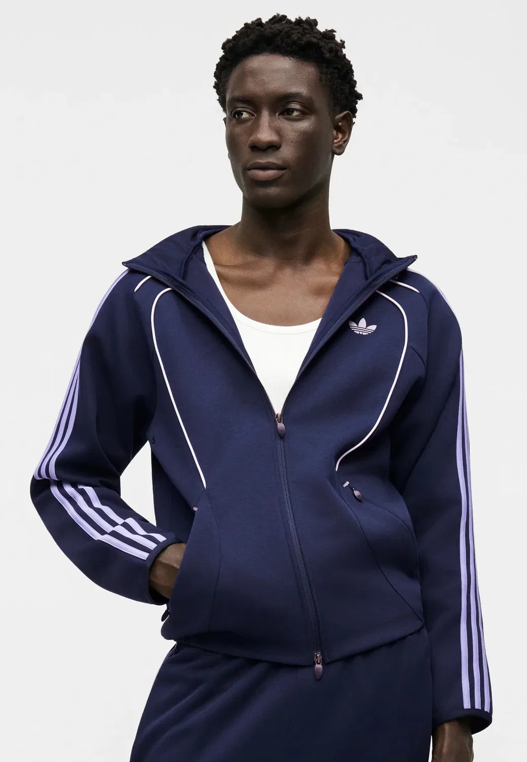 Толстовка Spacer fz hd на молнии Adidas Originals, Night Indigo — фото 4