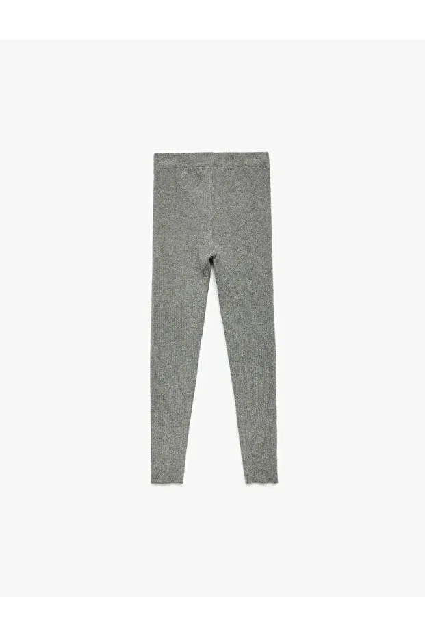 Детские брюки для девочек облегающие из рибаны Koton, Grey — фото 2