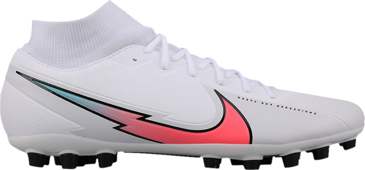 Бутсы Nike Mercurial Superfly 7 Academy AG 'White Flash Crimson', белый - фото