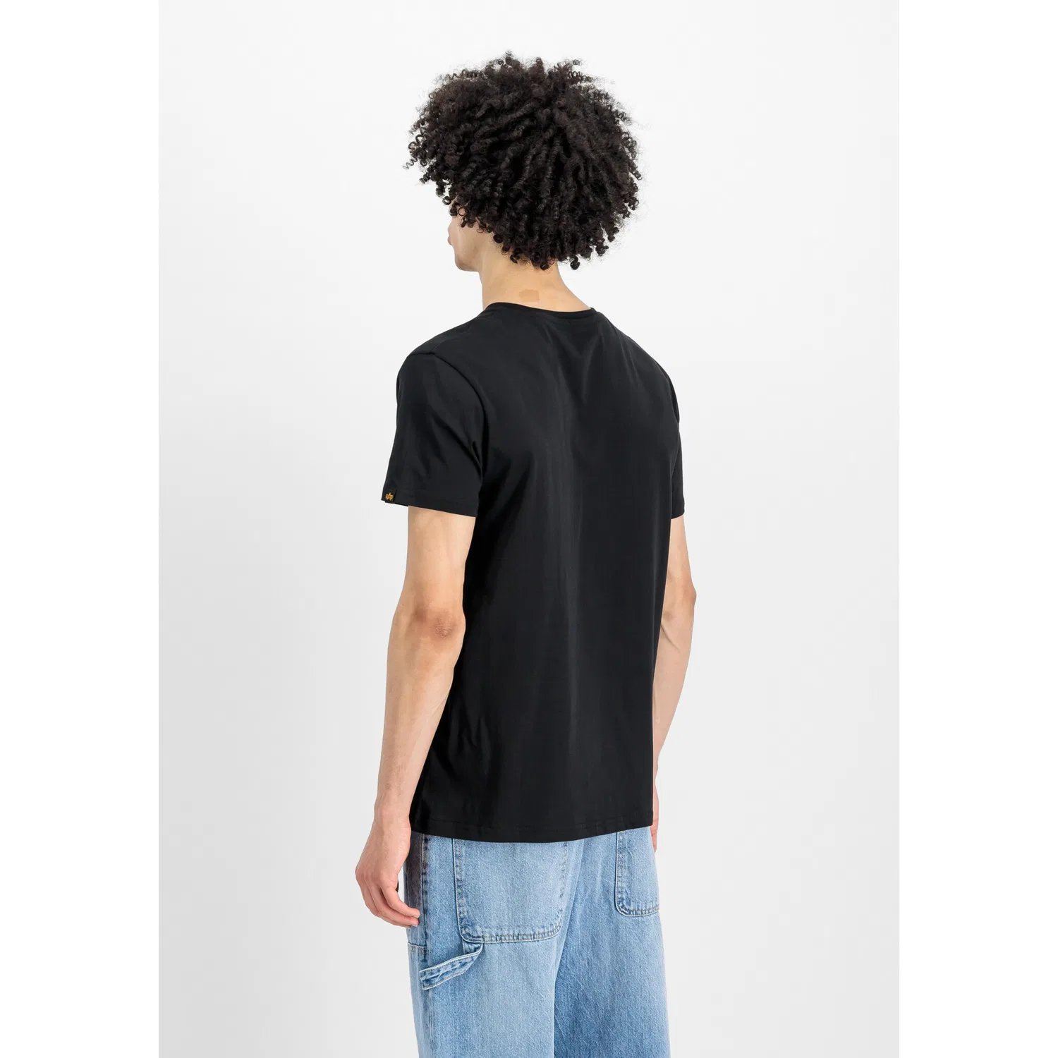 Детская футболка с принтом Alpha Industries, Black/Blue — фото 2