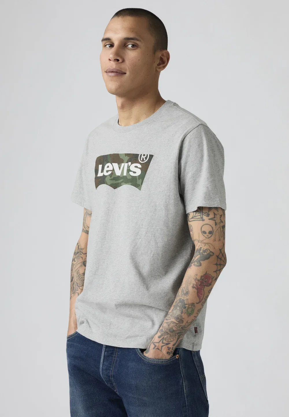 Футболка с круглым вырезом и графическим принтом Levi'S, Heather Grey