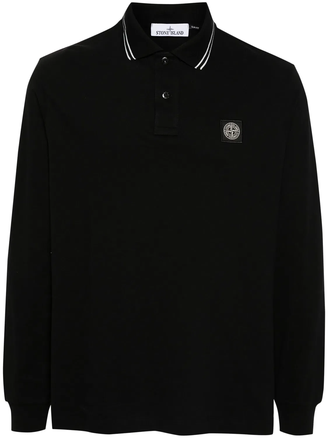 Поло с длинными рукавами Stone Island, черный