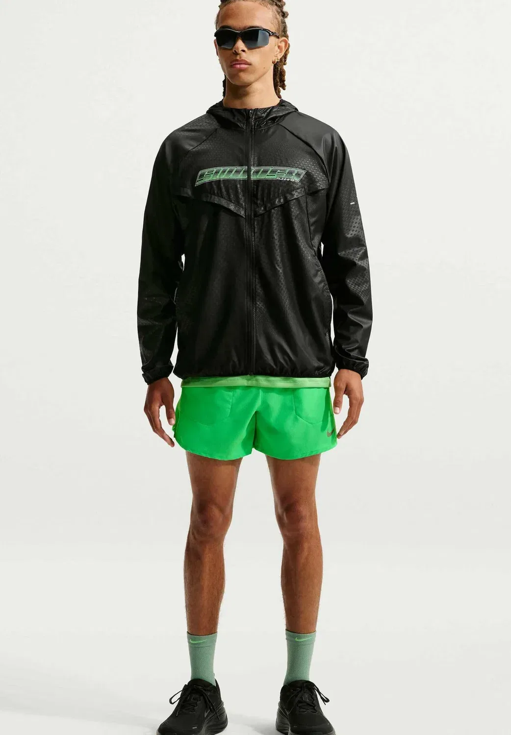M nk df stride 5in bf short - спортивные шорты Nike Performance, Green Spark Reflective Silv — фото 2