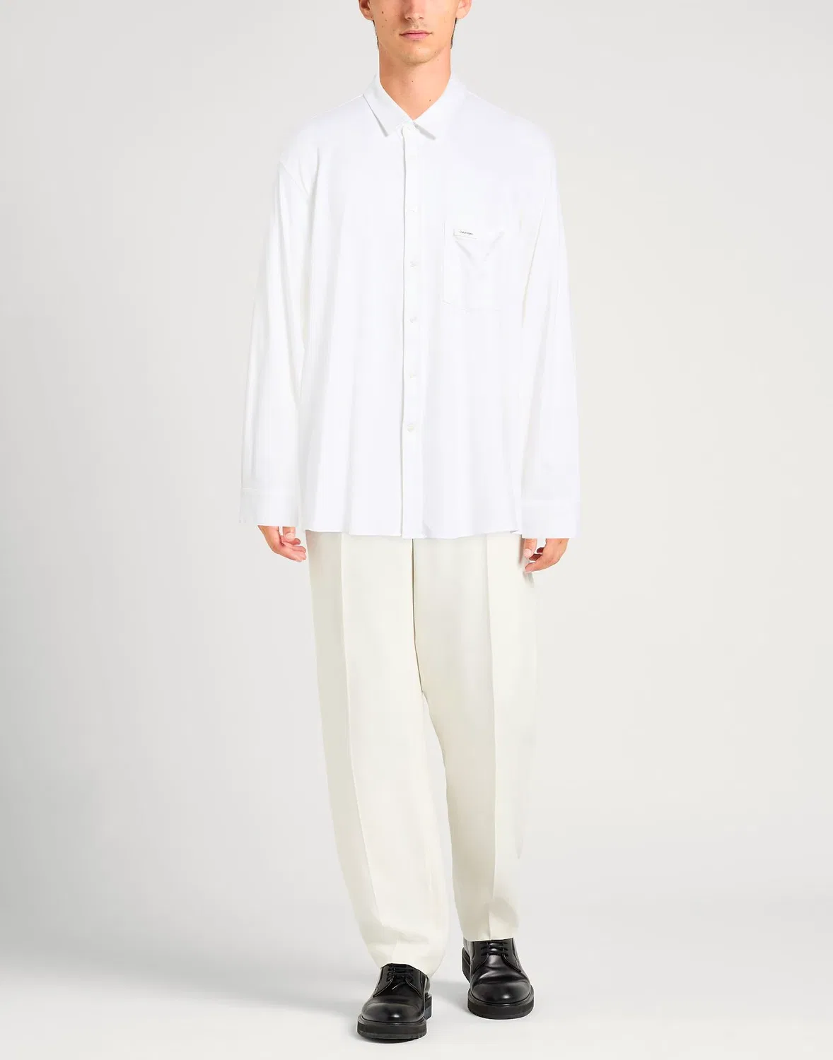 Мужская рубашка regular-fit с длинным рукавом Calvin Klein, белый — фото 2