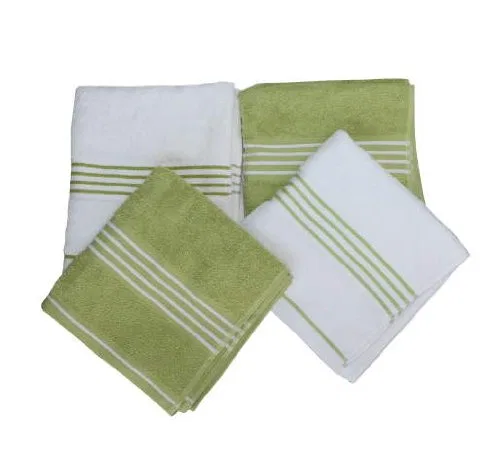 Набор полотенец Terry Cloth, S.B.J - Sportland, 4 шт, 500 г/м², Белый/Лайм