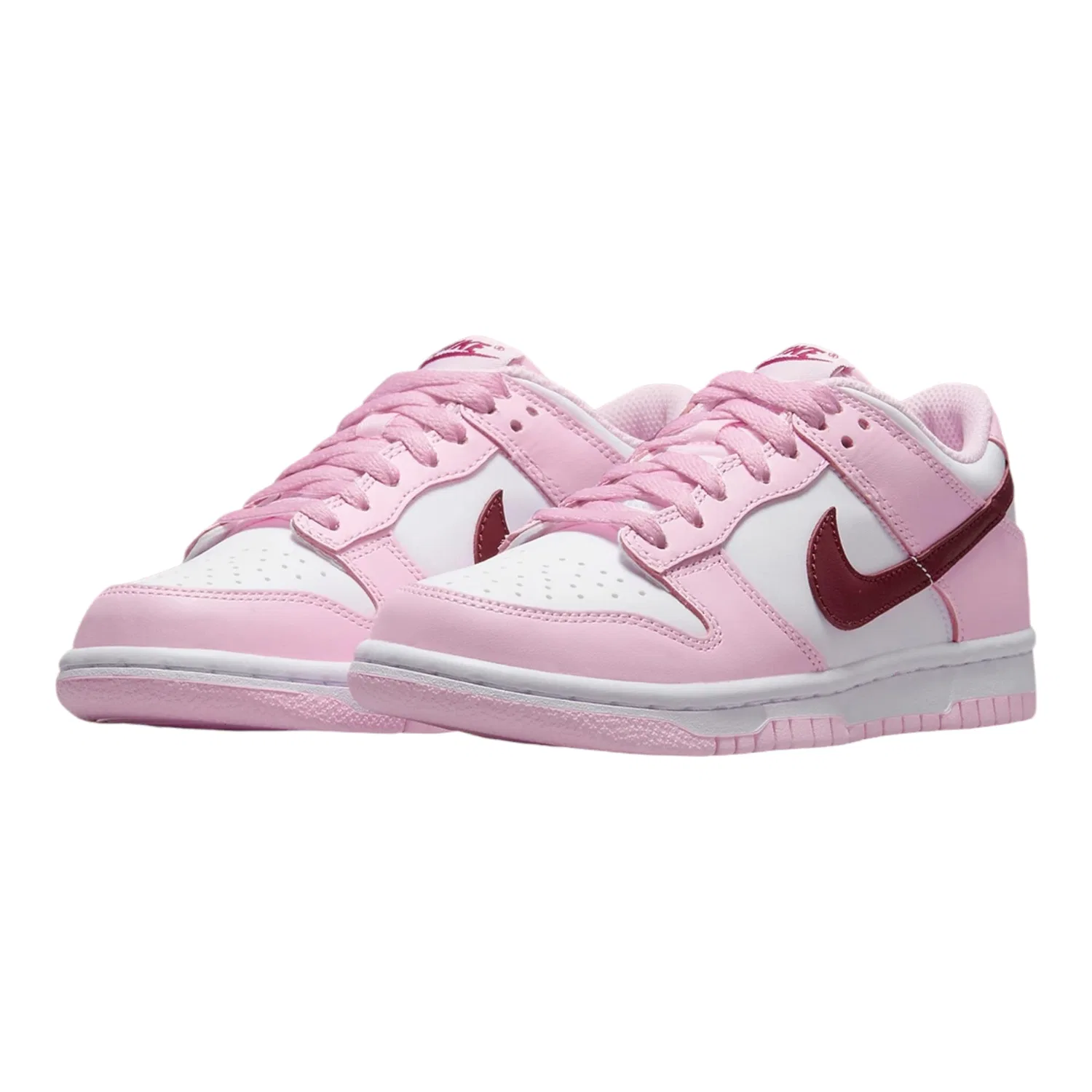 Детские кроссовки для мальчиков с принтом NIKE Dunk Low NIKE, Foam Pink Dark Beet White — фото 3