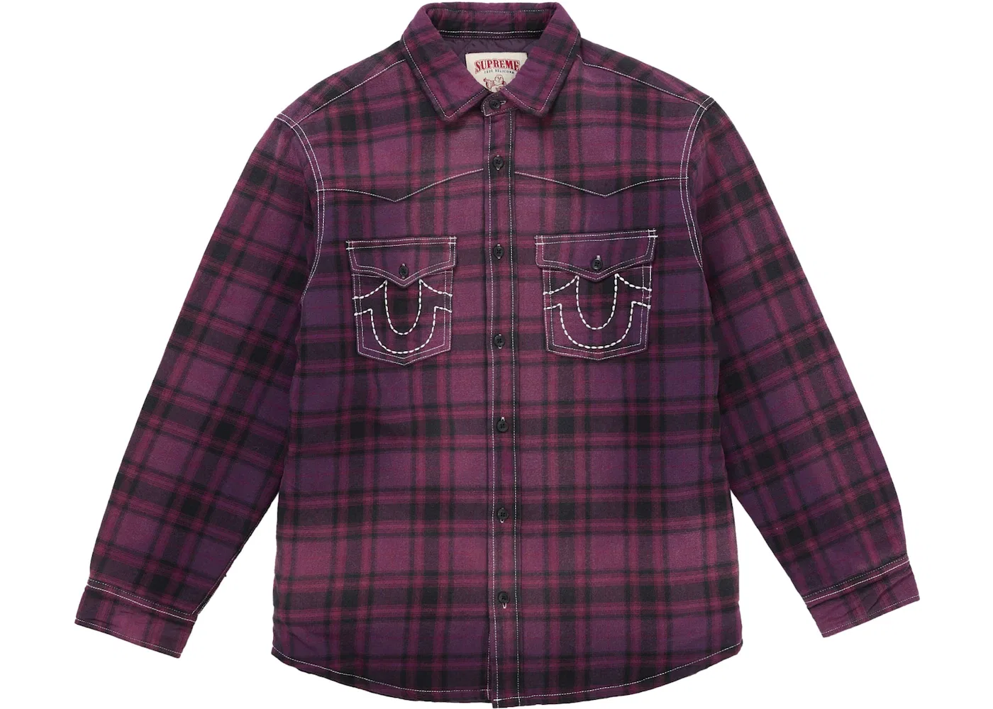 Мужская рубашка с квилтингом и принтом Supreme True Religion Shirt, Purple