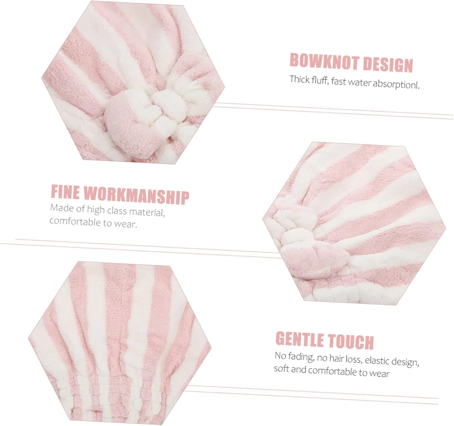 Шапочка для душа 5-Pack Healvian Microfiber, Rosa — фото 3