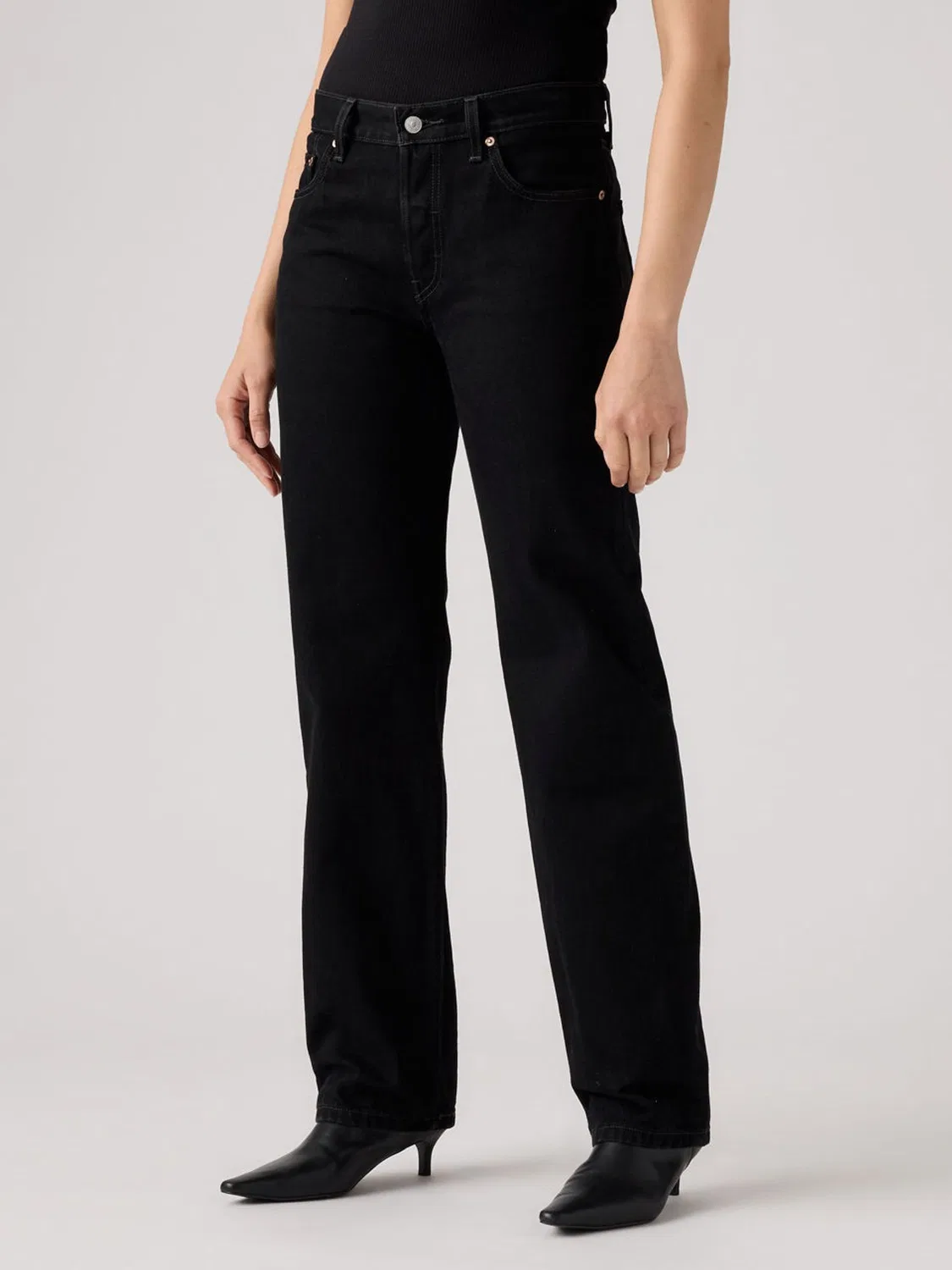 Черные прямые свободные джинсы Levi's 501 в стиле 90-х
