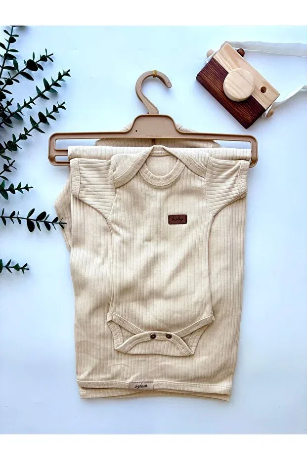 Детский комплект для выписки из роддома 7 предметов из 100% хлопка Beren, Beige — фото 3