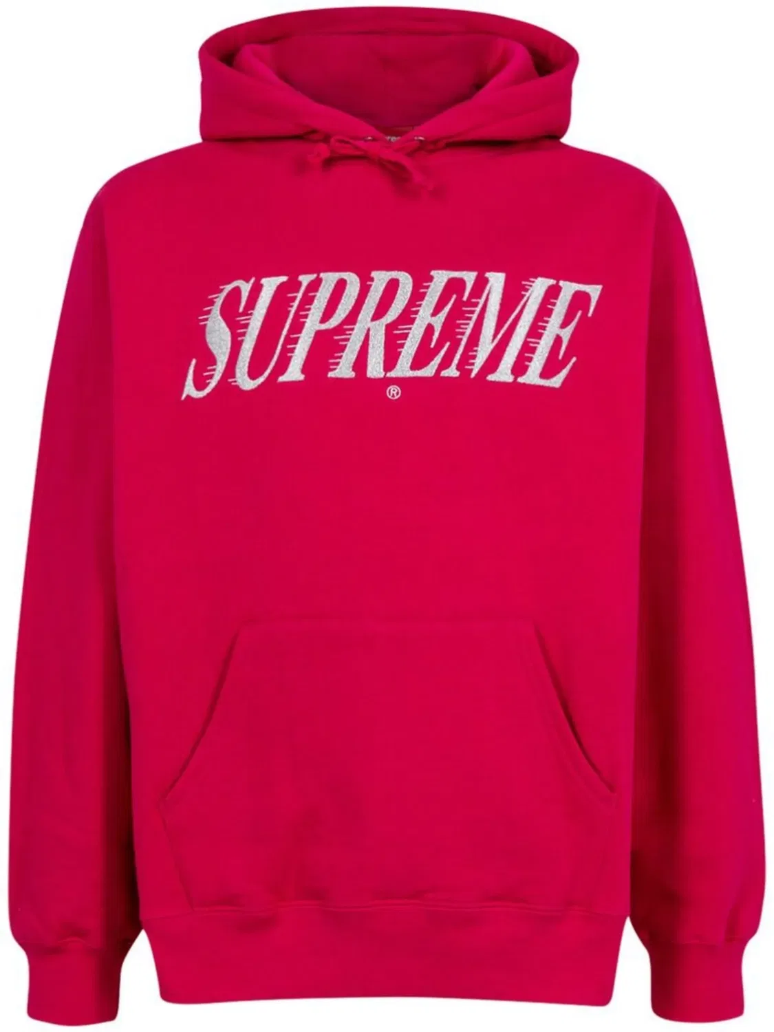 Худи с логотипом в кроссоверном стиле Supreme, красный