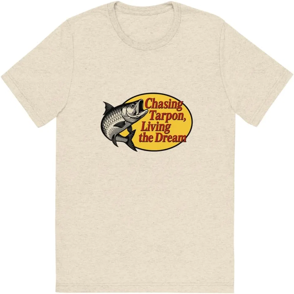 Мужская футболка с коротким рукавом трибленд Chasing Tarpon, Oatmeal Triblend