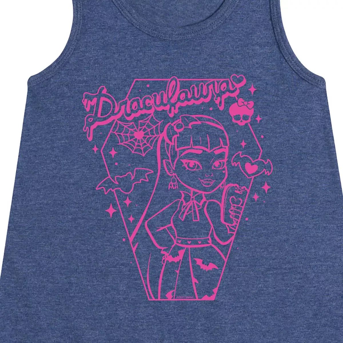 Детское платье-трапеция без рукавов с принтом Monster High Monster High, Heather Navy — фото 2