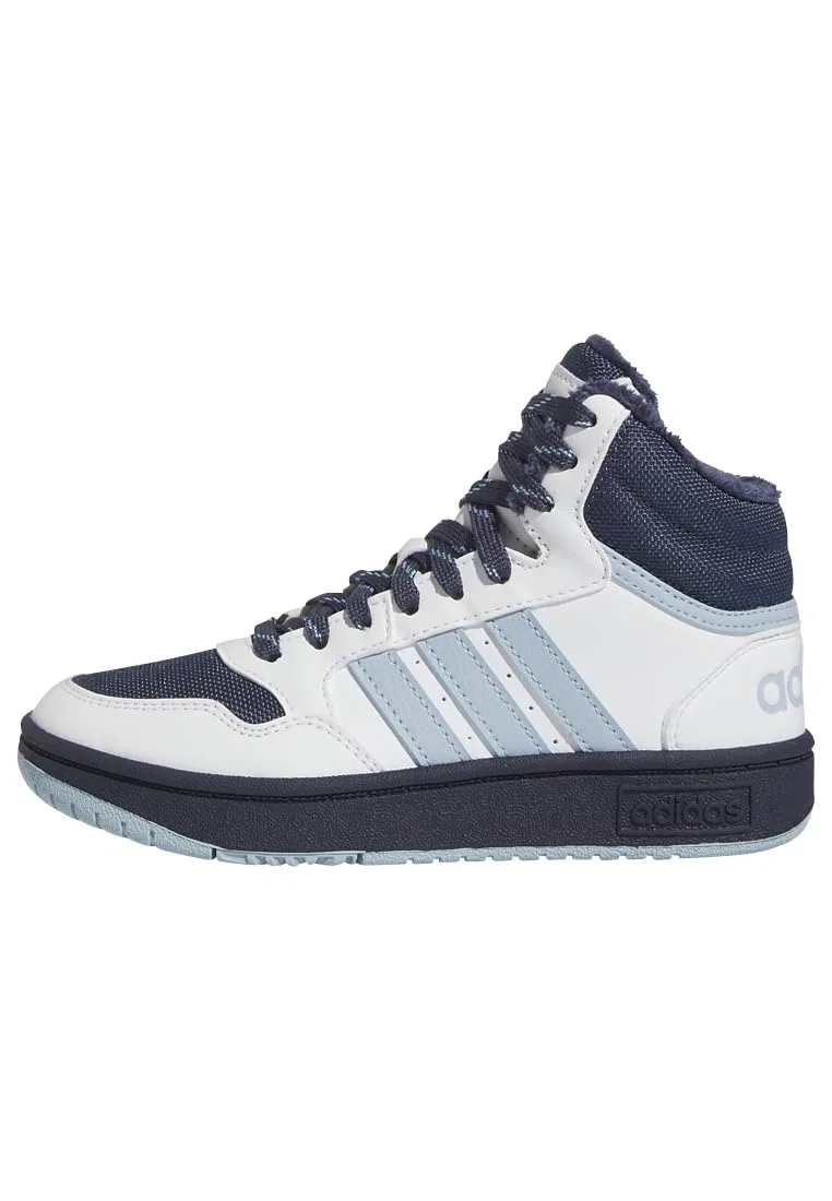 Детские кроссовки для мальчиков и девочек Hoops Mid 3.0 Shoes Kids Adidas, Cloud White Shadow Navy Wonder Blue